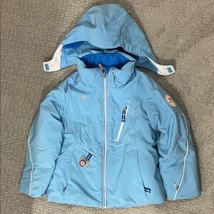 Obermeyer Blue Hooded Winter Jacket